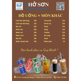 Menu Phở Sơn 1