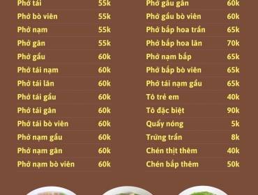 Menu Phở Sơn 2
